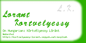 lorant kortvelyessy business card